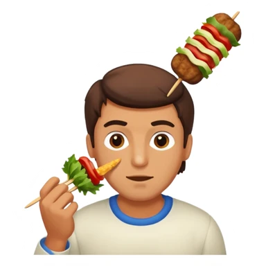 men eating beef kebab sticker