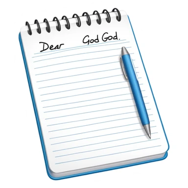 Notepad with "Dear God" written at the top sticker
