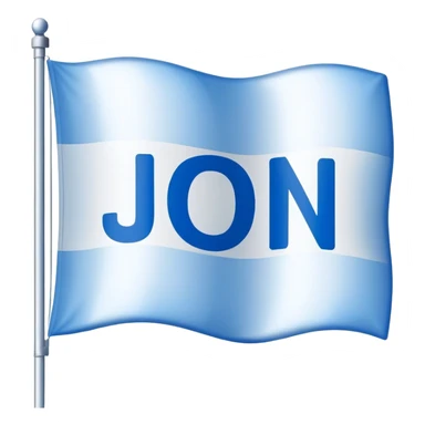 A flag that says Jon on it sticker