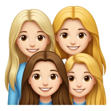 three girls with long hair sticker