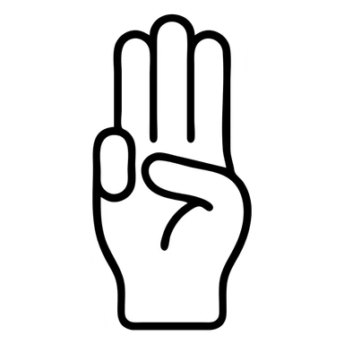 close-up of a hand doing the boy scout 3 finger salute, minimal style sticker