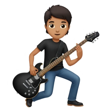 🙂 bu emojinin elinde eloktronik gitar olsun elektronik gitar siyah olsun sticker