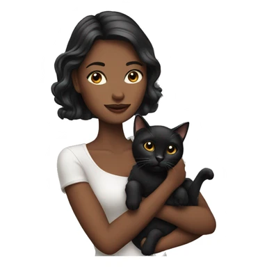 Pretty woman holding Black cat sticker