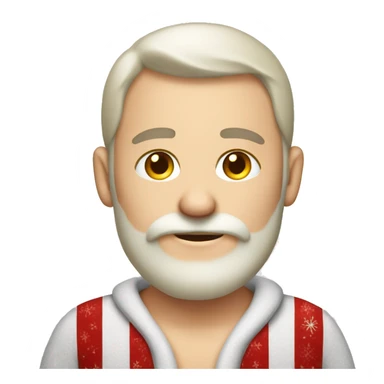 Caucasian Santa in pajamas  sticker