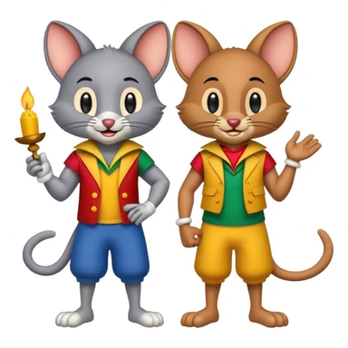  Tom and Jerry emoji com elementos da cultura do Pará, Brasil, sem texto sticker