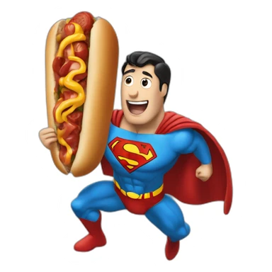 Superman qui mange un hotdog sticker