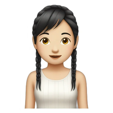 Asian girl piano sticker