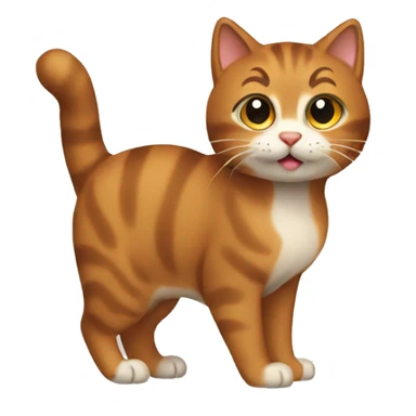 cat with a furry brown tail sticker