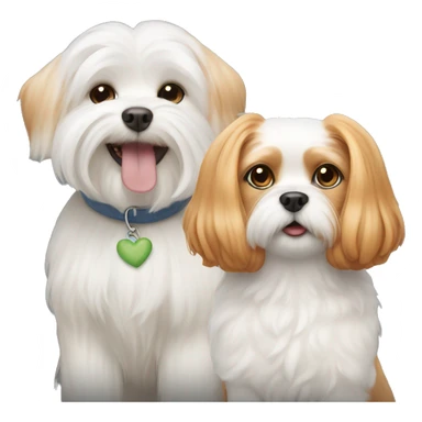 Maltese dog with ginger cat side by side sticker