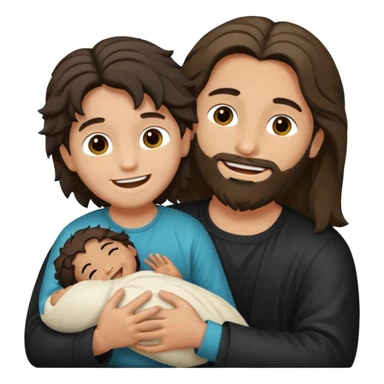 Jesucristo abrazado de un niño con pelo negro sticker