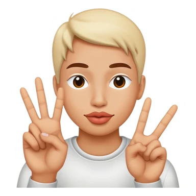 Face with Peace sign with duck lips sticker