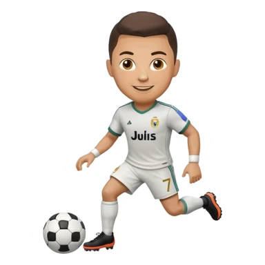 Ronaldo dribbling with a football sticker