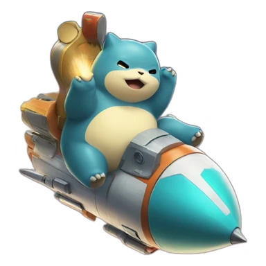 Snorlax on a rocket sticker