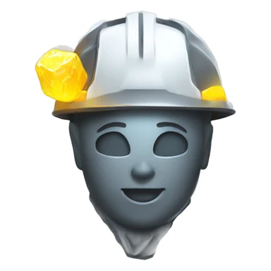 mining pick with white glowing neon elements sticker