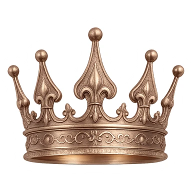 crown with a metallic rose gold finish sticker