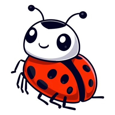 Ladybug with dialated eyes sticker