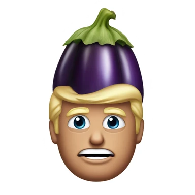 donald trump with eggplant on head sticker