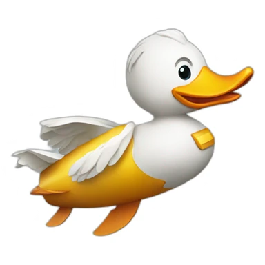 duck on a rocket sticker
