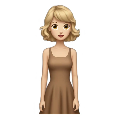 Taylor Swiftwith a brown dress and a look lost in the void sticker