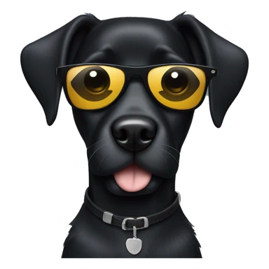 black dog with black sunglasses  sticker