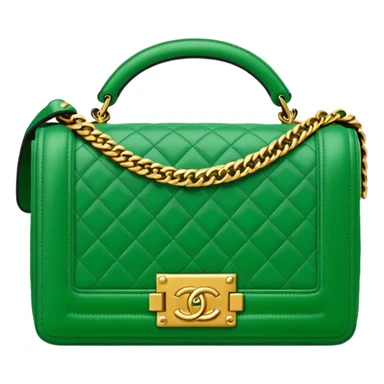 chanel le boy green bag gold hardware sticker