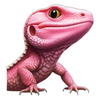 tegu lizard pink with big jowls sticker