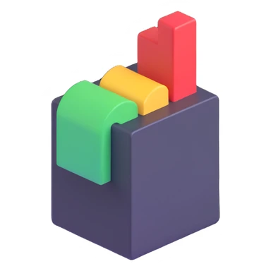 admin icon, 3D style, tech-inspired sticker