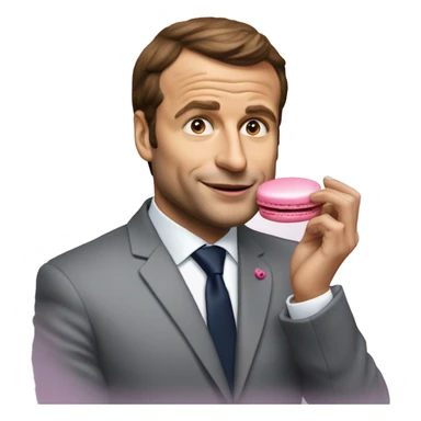 Emanuel macron qui mange un macaron  sticker
