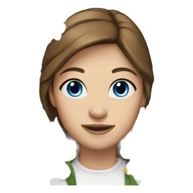 woman florist with blue eyes brown hair sticker