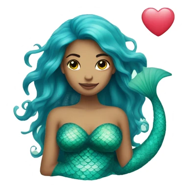 Mermaid with heart sticker