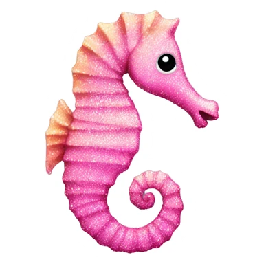 glittery pink seahorse sticker