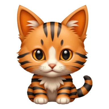 a sitting kitten with stripes sticker