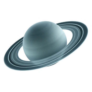 Saturn with glowing rings, matte glass style sticker