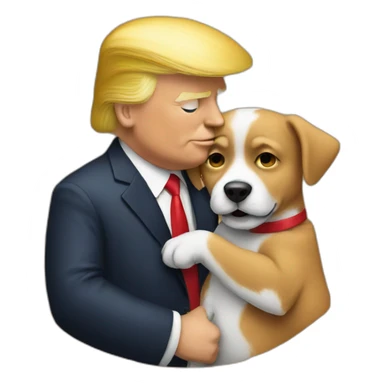 trump kissing a dog sticker