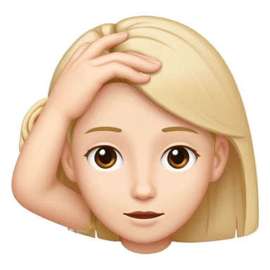 Someone tucking their hair behind their ear sticker