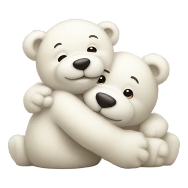 Happy White teddy bears hugging sticker
