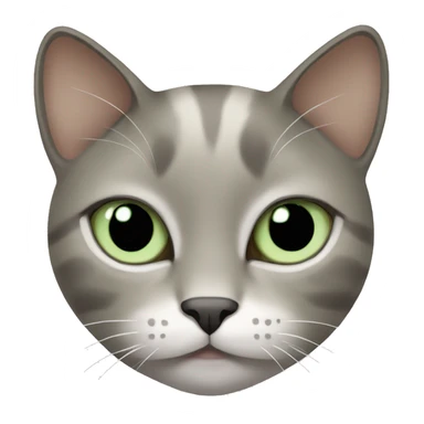 dark beige, dark grey, white cat with really pale green eyes  sticker