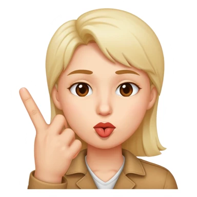 Kissy face with middle finger sticker