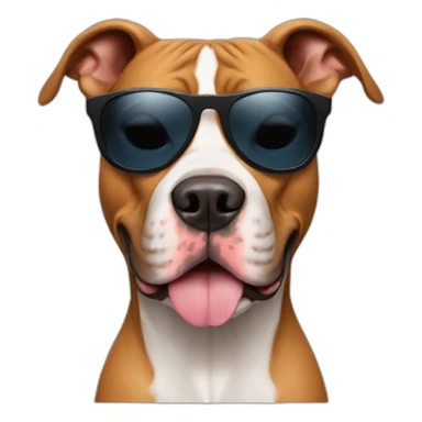 Pitbull in sunglasses sticker