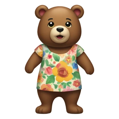 bear wearing a dress sticker