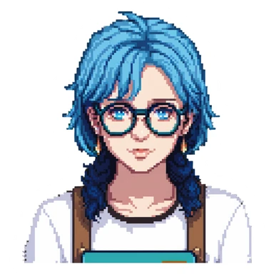 Michou, French YouTuber with blue hair and glasses sticker