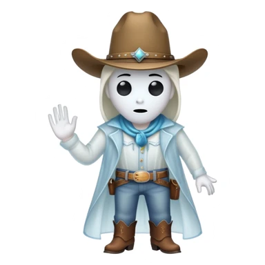 Ghost wearing cowboy hat and clothing sticker
