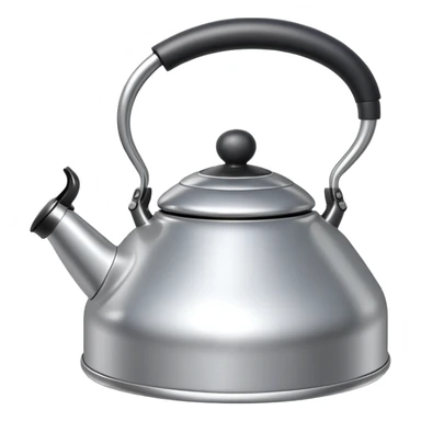 Silver colored heart shaped kettle sticker