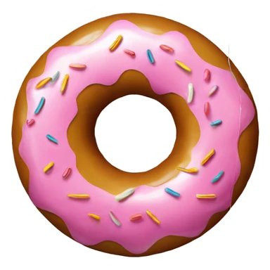 Donut shaped balloon with string attached  sticker