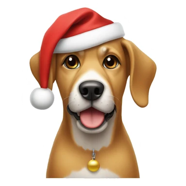 Dog in a Santa hat sticker
