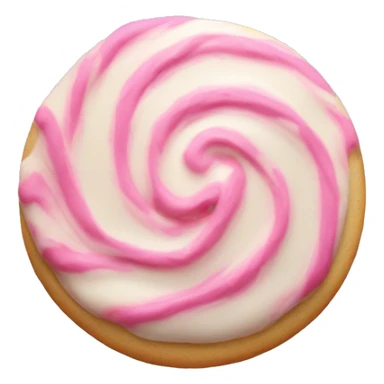 single pink sugar cookie swirled icing sticker