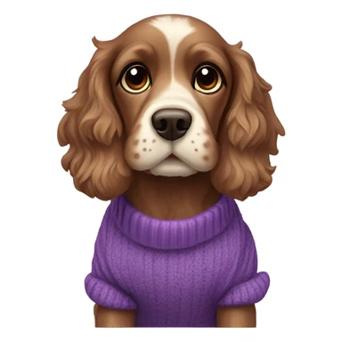Cocker spaniel in purple sweater sticker