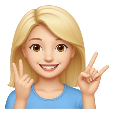 cheerful smile girl with cheerful hand gesture sticker