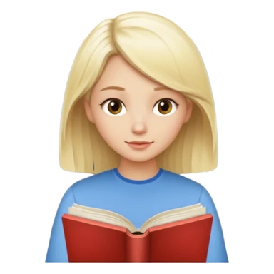 pretty light blonde girl barbie reading huge philosophy book sticker