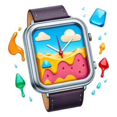 surreal dali style melting spam  watch landscape sticker